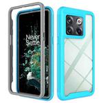 For OnePlus 10T Starry Sky Solid Color Shockproof TPU Clear PC Phone Case(Sky Blue)
