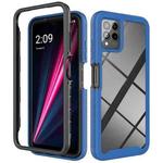 For T-Moblie Revvl 6 Pro 5G Starry Sky Solid Color Shockproof TPU Clear PC Phone Case(Dark Blue)