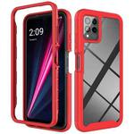 For T-Moblie Revvl 6 Pro 5G Starry Sky Solid Color Shockproof TPU Clear PC Phone Case(Red)