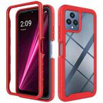 For T-Moblie Revvl 6 5G Starry Sky Solid Color Shockproof TPU Clear PC Phone Case(Red)
