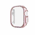 For Apple Watch Ultra 49mm Diamond Hollow PC Watch Case(Rose Pink)