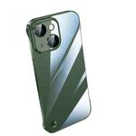 For iPhone 14 Plus Electroplating Frameless Clear PC Phone Case(Green)