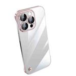 For iPhone 14 Pro Electroplating Frameless Clear PC Phone Case(Pink)