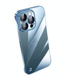 For iPhone 14 Pro Electroplating Frameless Clear PC Phone Case(Sierra Blue)