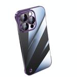 For iPhone 14 Pro Electroplating Frameless Clear PC Phone Case(Purple)