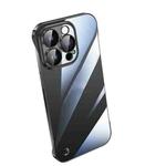 For iPhone 14 Pro Max Electroplating Frameless Clear PC Phone Case(Black)