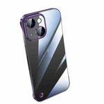 For iPhone 13 mini Electroplating Frameless Clear PC Phone Case(Purple)