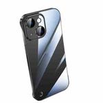 For iPhone 13 Electroplating Frameless Clear PC Phone Case(Black)