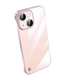 For iPhone 13 Electroplating Frameless Clear PC Phone Case(Pink)