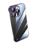 For iPhone 13 Pro Electroplating Frameless Clear PC Phone Case(Purple)