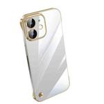 For iPhone 12 Electroplating Frameless Clear PC Phone Case(Gold)