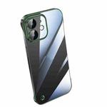 For iPhone 12 Electroplating Frameless Clear PC Phone Case(Green)