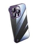 For iPhone 12 Pro Electroplating Frameless Clear PC Phone Case(Purple)