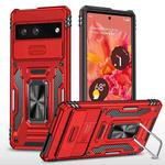 For Google Pixel 7 Armor PC + TPU Camera Shield Phone Case(Red)