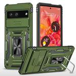 For Google Pixel 7 Armor PC + TPU Camera Shield Phone Case(Olive Green)