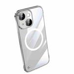 For iPhone 14 Electroplating Frameless Magsafe Magnetic PC Phone Case(Transparent)