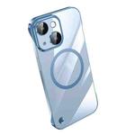 For iPhone 14 Plus Electroplating Frameless Magsafe Magnetic PC Phone Case(Sierra Blue)