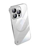 For iPhone 14 Pro Max Electroplating Frameless Magsafe Magnetic PC Phone Case(Silver)