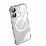 For iPhone 12 mini Electroplating Frameless Magsafe Magnetic PC Phone Case(Transparent)