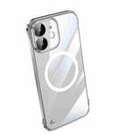 For iPhone 12 Electroplating Frameless Magsafe Magnetic PC Phone Case(Transparent)
