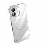 For iPhone 12 Electroplating Frameless Magsafe Magnetic PC Phone Case(Silver)