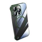 For iPhone 12 Pro Max Electroplating Frameless Magsafe Magnetic PC Phone Case(Green)