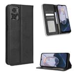 For Motorola Moto E22 / E22i Magnetic Buckle Retro Texture Leather Phone Case(Black)