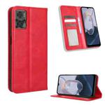 For Motorola Moto E22 / E22i Magnetic Buckle Retro Texture Leather Phone Case(Red)