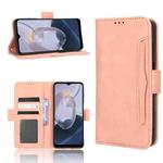 For Motorola Moto E22 / E22i Skin Feel Calf Texture Card Slots Leather Phone Case(Pink)