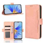 For OPPO A17 Skin Feel Calf Texture Card Slots Leather Phone Case(Pink)