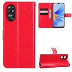 For OPPO A17 Retro Crazy Horse Texture Leather Phone Case(Red)