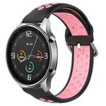For Xiaomi Watch Color 22mm Clasp Two Color Sport Watch Band (Black Pink)