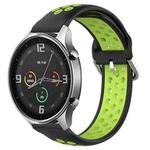 For Xiaomi Watch Color 22mm Clasp Two Color Sport Watch Band (Black+green)