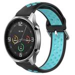 For Xiaomi Watch Color 22mm Clasp Two Color Sport Watch Band(Black + Mint Green)