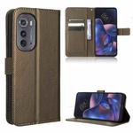 For Motorola Edge 2022 Diamond Texture Leather Phone Case(Brown)