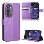 For Motorola Edge 2022 Diamond Texture Leather Phone Case(Purple)