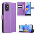 For OPPO A17 Diamond Texture Leather Phone Case(Purple)