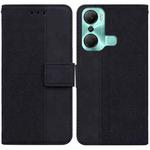 For Infinix Hot 12 Pro Geometric Embossed Flip Leather Phone Case(Black)