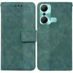 For Infinix Hot 12 Pro Geometric Embossed Flip Leather Phone Case(Green)