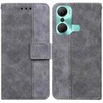 For Infinix Hot 12 Pro Geometric Embossed Flip Leather Phone Case(Grey)