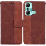 For Infinix Hot 12 Pro Geometric Embossed Flip Leather Phone Case(Brown)