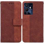 For Infinix Note 12 Pro 5G Geometric Embossed Flip Leather Phone Case(Brown)