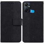 For Infinix Smart 6 Plus Geometric Embossed Flip Leather Phone Case(Black)