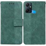 For Infinix Smart 6 Plus Geometric Embossed Flip Leather Phone Case(Green)