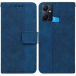 For Infinix Smart 6 Plus Geometric Embossed Flip Leather Phone Case(Blue)