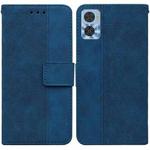 For Motorola Moto E22/E22i Geometric Embossed Flip Leather Phone Case(Blue)