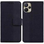 For Realme 9i 5G Geometric Embossed Flip Leather Phone Case(Black)