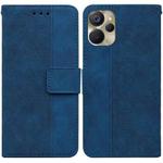 For Realme 9i 5G Geometric Embossed Flip Leather Phone Case(Blue)