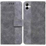 For Samsung Galaxy A04/M13 5G Geometric Embossed Flip Leather Phone Case(Grey)