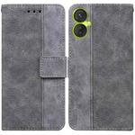 For Tecno Camon 19 Neo Geometric Embossed Flip Leather Phone Case(Grey)